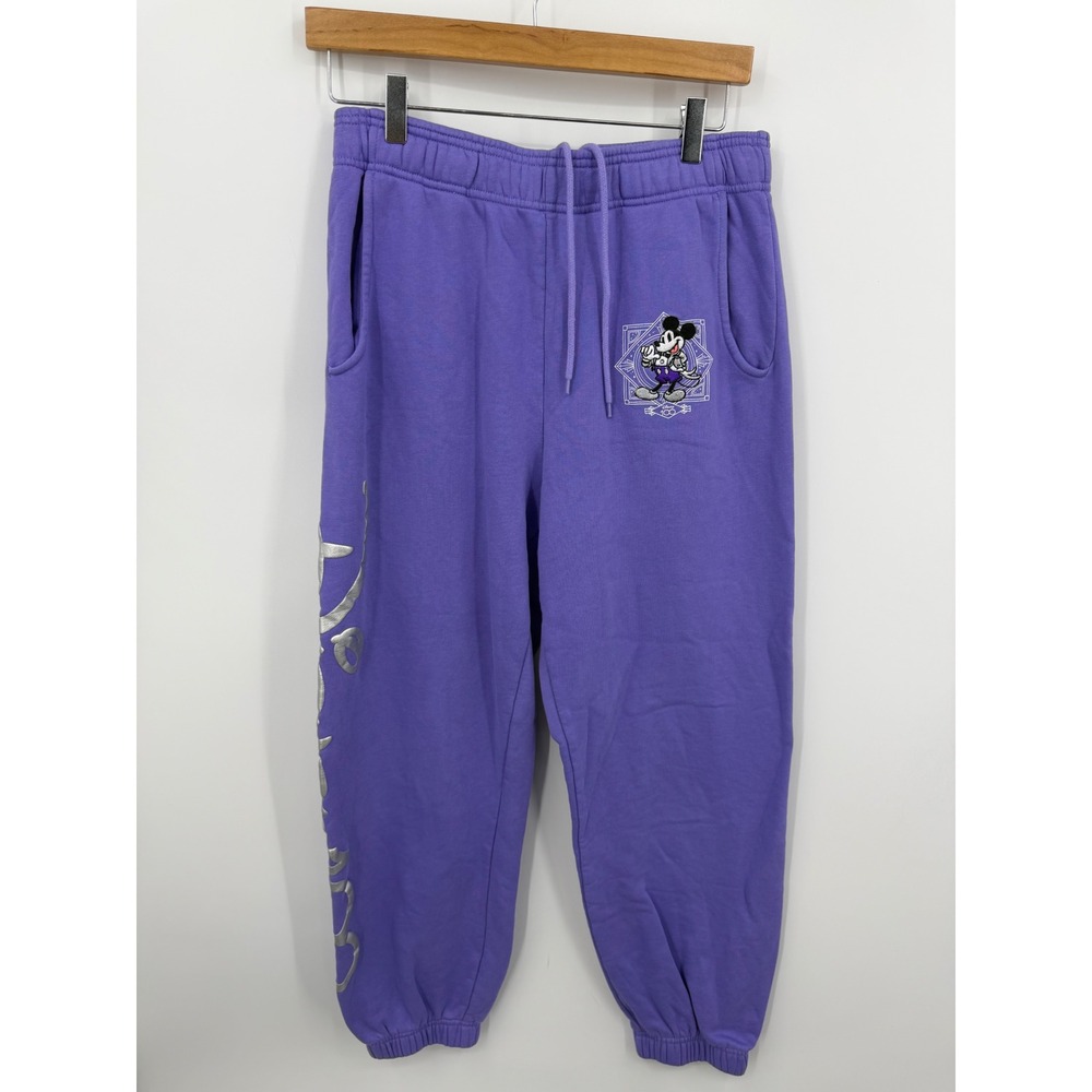 Disney 100 Years of Wonder Sweatpants Womens S Purple Mickey Mouse Joggers